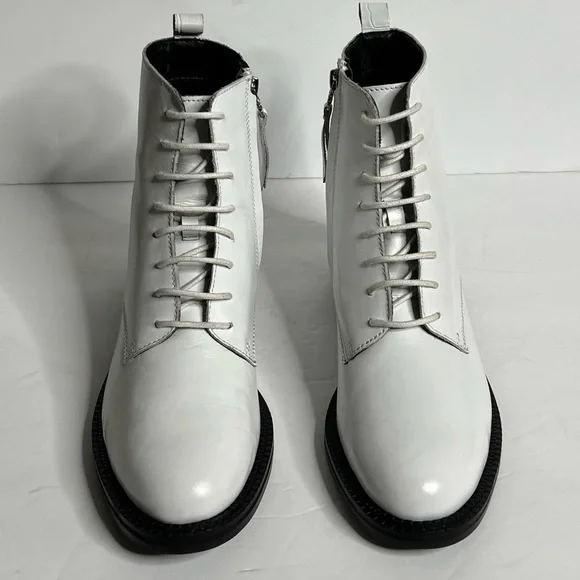 Nwot Sam Edelman Nina White Combat Leather Military Boots